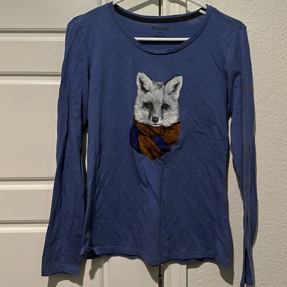 Columbia Tops - FOX Garnet Blue Columbia Women's Little Foxy Long Sleeve Tee